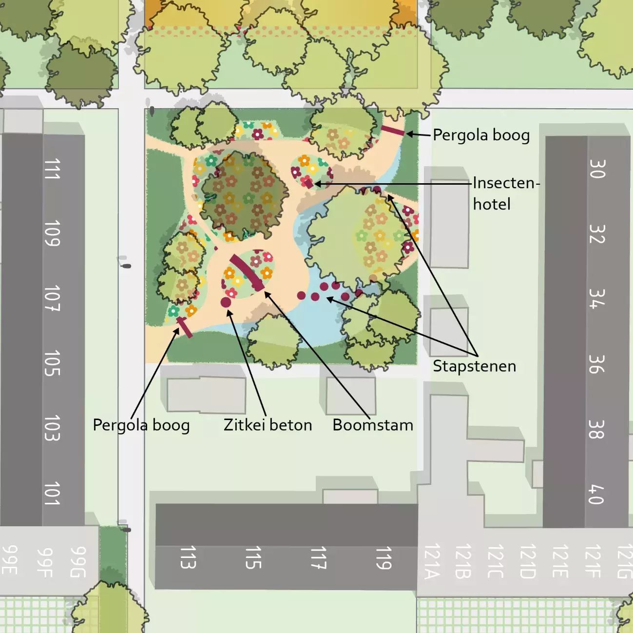 Ontwerp van hofje D