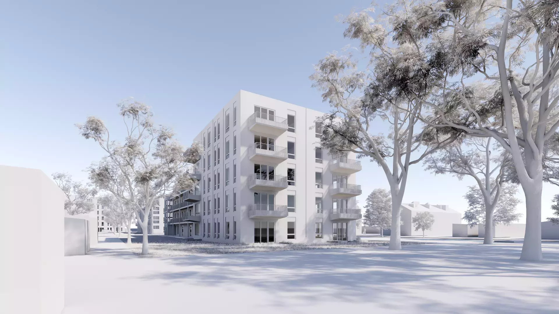 Impressie van gebouw A aan de Henri Dunantstraat