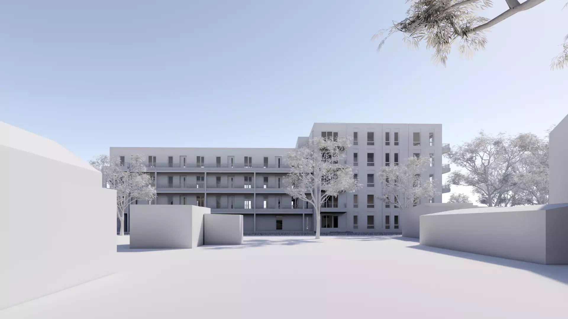Impressie van gebouw B aan de Henri Dunantstraat